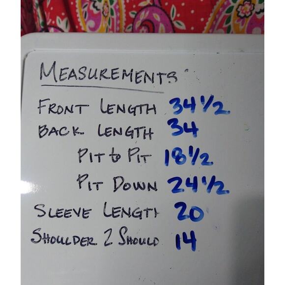 Boden Evangeline 100% Linen Red Paisley V-Neck Tunic Dress Size 4L 3/4 Sleeve - Picture 8 of 8